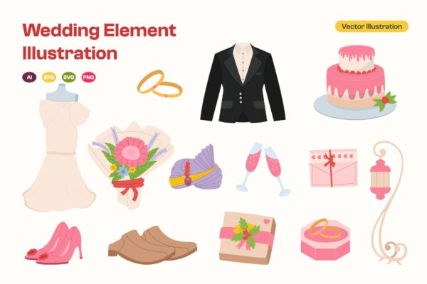 Wedding Element Illustration