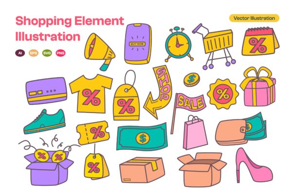 Shopping Element Illustration
