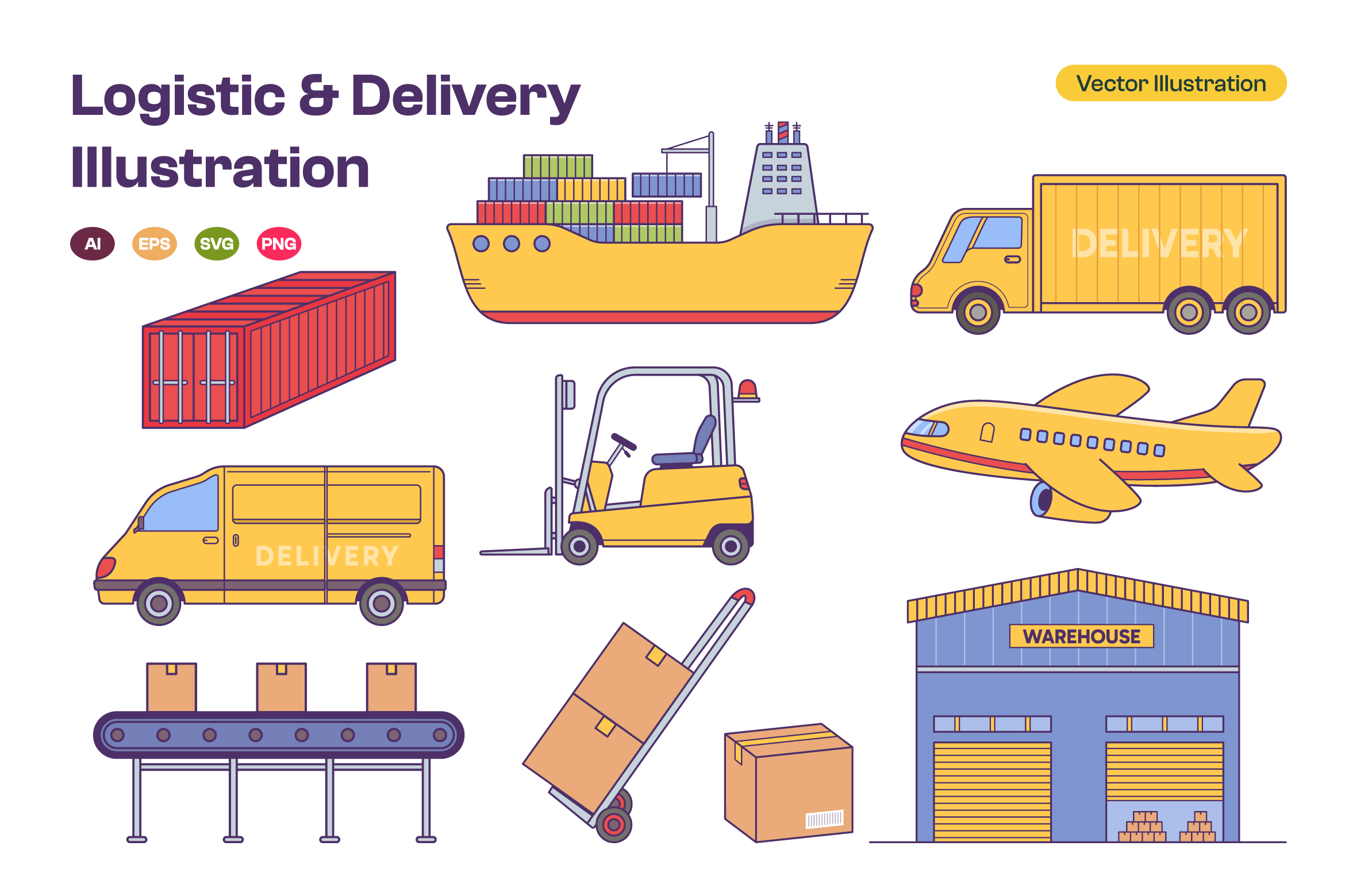 Logistic and delivery Element Illustration